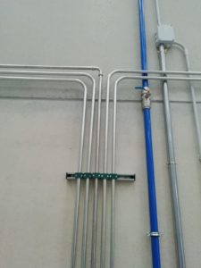 Red de distribución lubricantes y fluidos en foso de inspección
