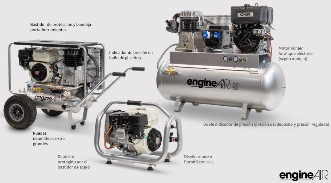 Compresores autónomos Gasolina o Diésel engineAIR